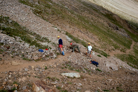 Retaining wall construction, Collegiate Peaks Wilderness, White River National Forest, Colorado