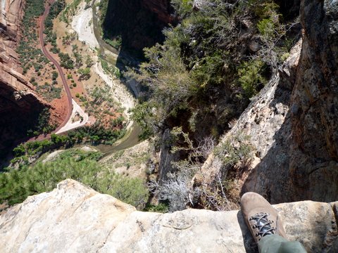 Looking down from Angel's Landing, Zion Canyon National Park, UT