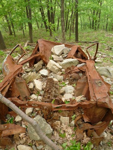 Wrecked car, Red Trail, South Beacon Mountain, NY