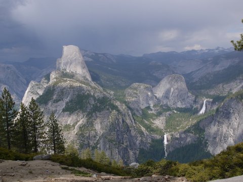 Half Dome, Mount Broderick, Liberty Cap, Nevada Fall and Vernal Fall; Yosemite National Park, California