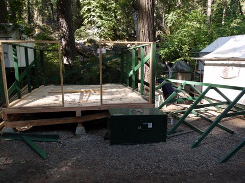 Tent cabin frame, Curry Village, Yosemite National Park, California