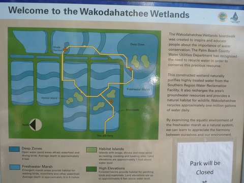 Welcome poster, Wakodahatchee Wetlands, Palm Beach County, Florida