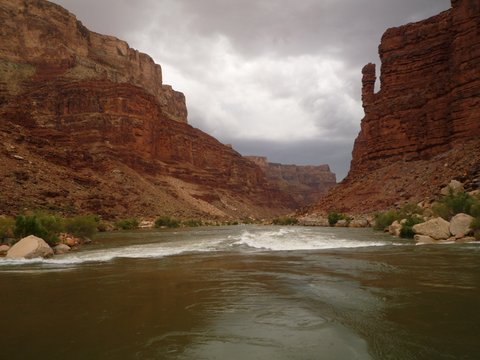 Supai Spire, 23 Mile Rapid & 23½ Mile Rapid, Colorado River, Grand Canyon