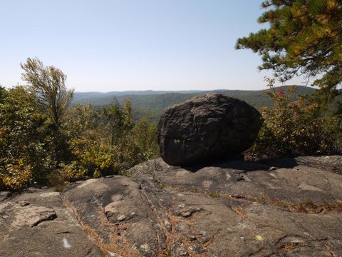 Boulder and Scenic View, Yellow Trail, Norvin Green State Forest, NJ