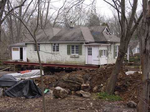Flooded house beside Raritan River, Morris County, NJ