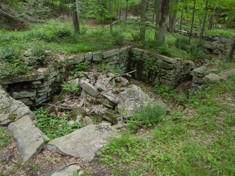 Shed foundation, Godfrey Trail, Devil's Den Preserve