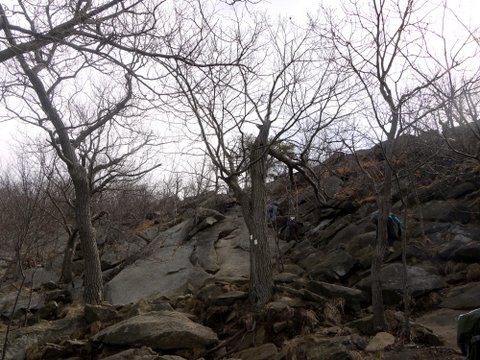 Scrambling Up Breakneck Ridge, NY