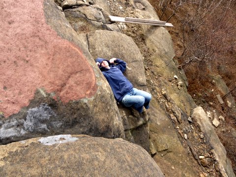Resting on a Rock Ledge