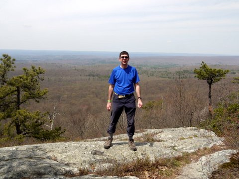 Posing on Kittatinny Ridge at Intersection of Appalachian Trail and Tower Trail, Stokes State Forest, NJ