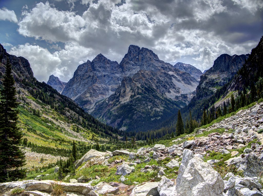 Cathedral Group from North Fork Cascade Canyon, Grand Teton National Park, Wyoming
