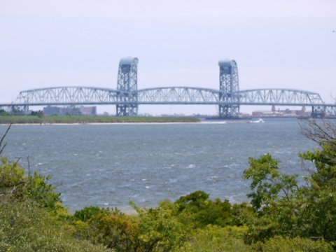 Rockaway Inlet and Marine Parkway Bridge from Shore Parkway, Brooklyn, Kings County, New York