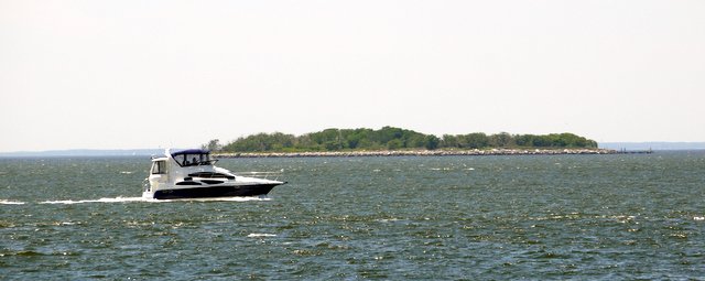 Boat Passing East of Hoffman Island, Lower New York Bay, New York