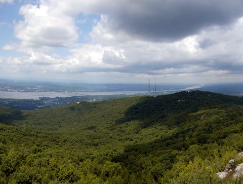 Hudson River panorama from South Beacon Mountain fire tower, Dutchess County, New York