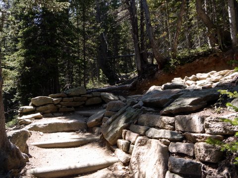 Longs Peak trail and switchback, Rocky Mountain National Park, Colorado
