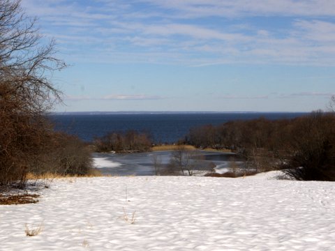 Fresh Pond and Long Island Sound, at Caumsett State Historic Park Preserve, Suffolk County, New York