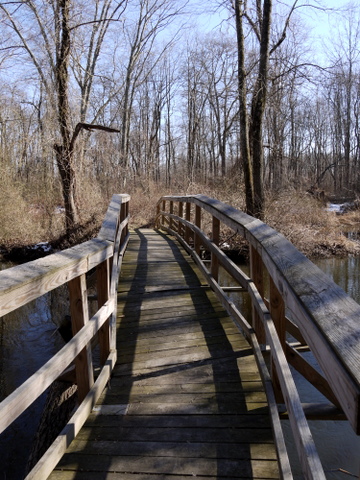 Crooked bridge, Great Swamp National Wildlife Refuge, Morris County, New Jersey