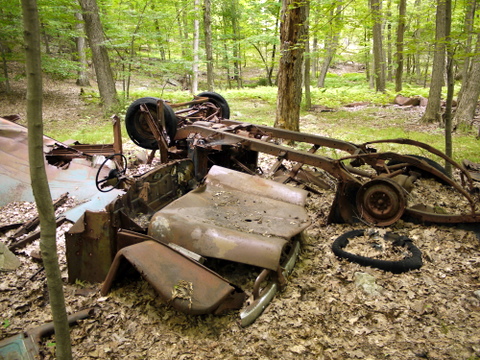 Abandoned vehicle, Ramapo Mountain State Forest, Bergen & Passaic Counties, New Jersey