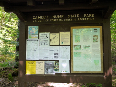 Trailhead kiosk, Camel's Hump State Park, Chittenden & Washington Counties, Vermont
