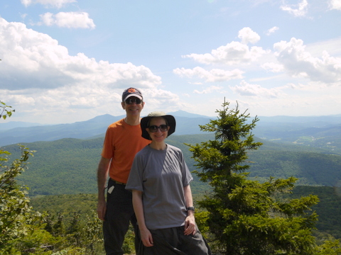 Charlie and Batya at Laraway Lookout, Laraway Mountain, Long Trail State Forest, Lamoille County, Vermont