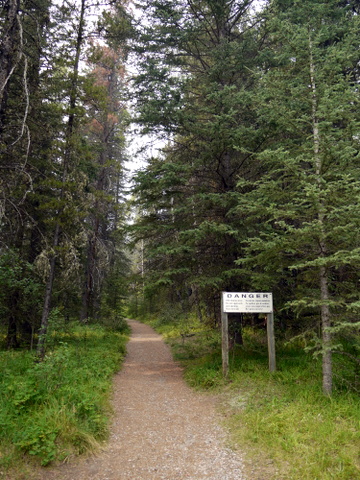 Trailhead and Warning Sign, Banff National Park, Alberta, Canada