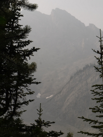 Close-up of Cascade Mountains, with snow, Banff National Park, Alberta, Canada
