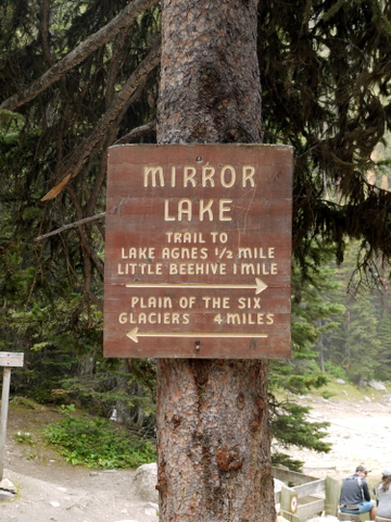 Sign with imperial measurements, Banff National Park, Alberta, Canada