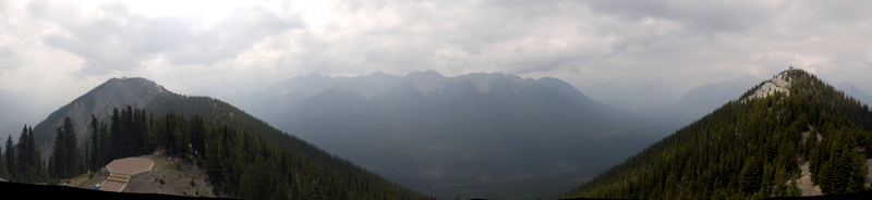 Stitched Panorama from Observation Deck of Sulphur Mountain, Banff National Park, Alberta, Canada