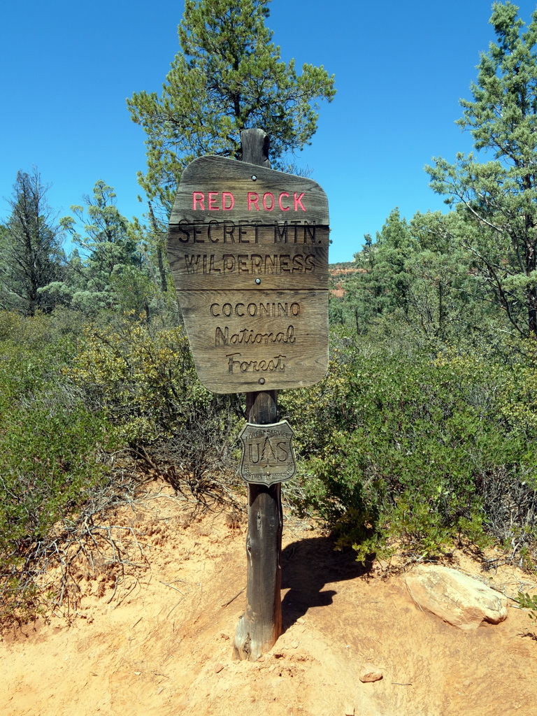 Forest sign, Red Rock-Secret Mountain Wilderness, Sedona, Arizona